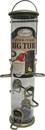 Aspects Quick-Clean Big Tube Mixed Seed Tube Type Bird Feeder - Antique Brass - 3.5 Qt ...