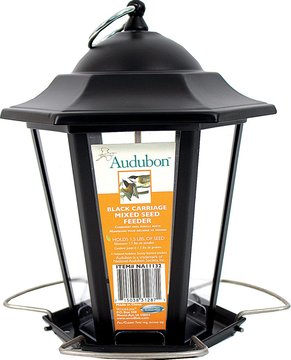 Audubon Carriage Lantern Wild Bird Feeder - Black - 1.5 Lbs Cap  