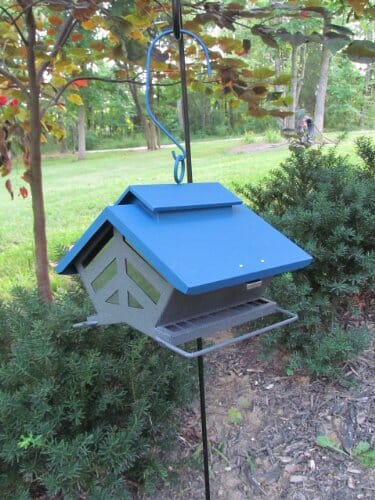 Audubon Chalet Wild Bird Feeder - Blue - 4 Lbs Cap  