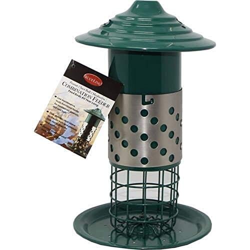 Audubon Combination Mealworm Suet Ball & Peanut Feeder for Wild Birds and Squirrels - Green  