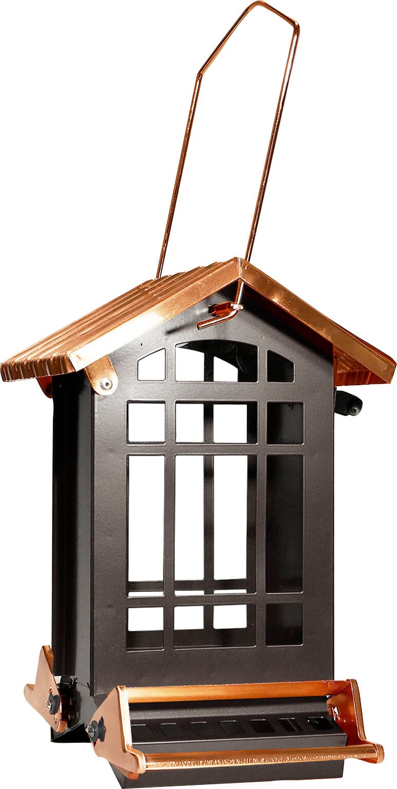 Audubon Coppertop Collection Chateau Metal and Squirrel-proof Wild Bird Feeder - Copper - 7 Lbs Cap  