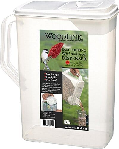 Audubon Dual-Pour Plastic Storage Container Wild Bird Accessories - White - 8 Qt  