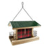 Audubon Lake & Cabin Buffalo Plaid Ranch Wooden Hopper Wild Bird Feeder - Red and Green - 5 Lbs  