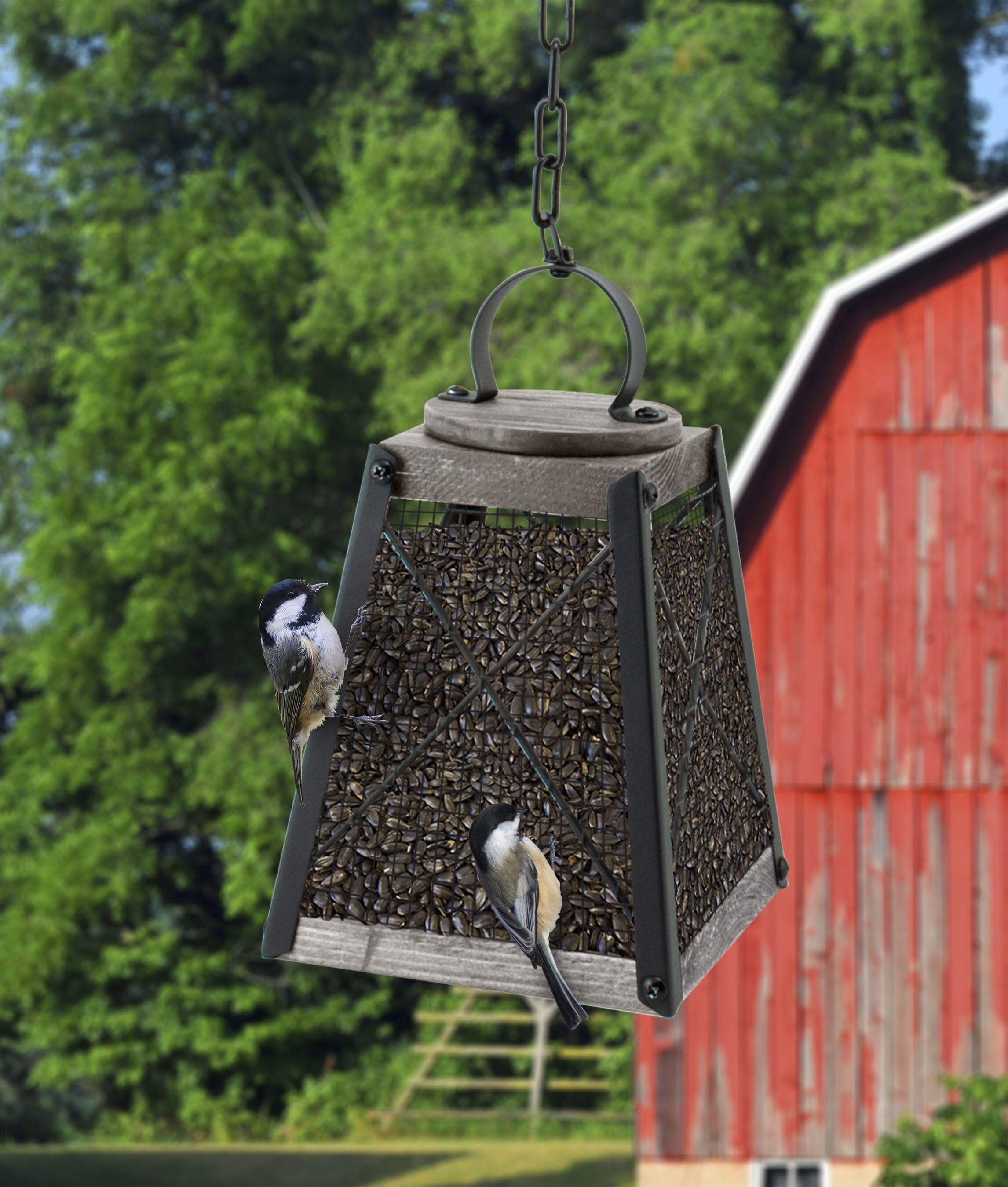 Audubon MF Wood & Mesh Mill Sunflwer Seed Wild Bird Feeder - Black and Gray - 1.3 Oz Cap  