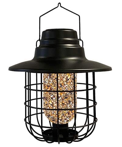 Audubon Modern Farmhouse Solar Barn Light Metal Wild Bird Feeder - Black - .75 Lbs Cap  