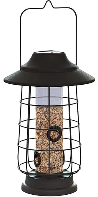 Audubon Modern Farmhouse Solar Tube Type Feeder Mixed Seed - Black - .5 Lbs Cap  