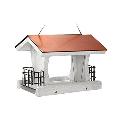 Audubon Nantucket Ranch with Suet Wooden Hopper Wild Bird Feeder - White - 5 Lbs Cap  