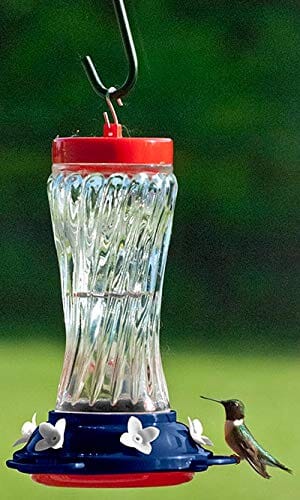 Audubon Patriotic Swirl Glass Hummingbird Feeder - Red/White/Blue - 16 Oz - 6 Pack