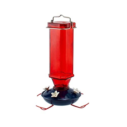 Audubon Patriotic Vintage Glass Hummingbird Feeder - Red/White/Blue - 16 Oz - 6 Pack  