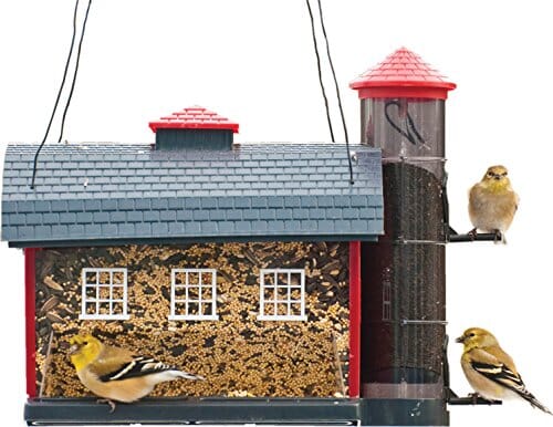 Audubon Red Barn Combo Feeder Wild Bird Feeder - Red - 7 Lbs Cap  