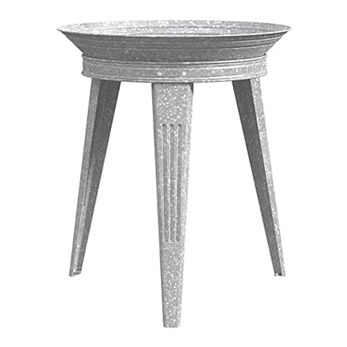 Audubon Rustic Farmhouse Galvanized Metal Pedestal Bird Bath -  