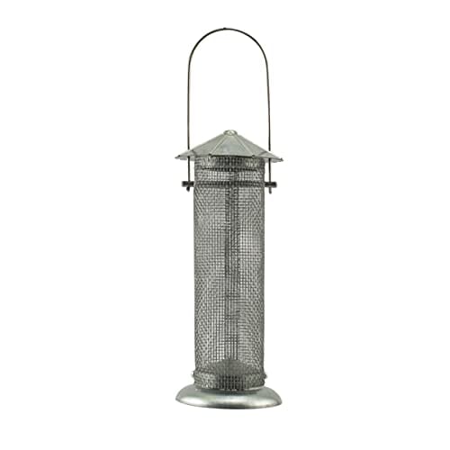 Audubon Rustic Farmhouse Galvanized Silo Thistle Wild Bird Feeder - Nickel - .5 Lbs Cap  