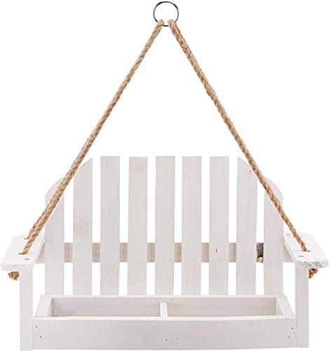 Audubon Rustic Farmhouse Platform Swing Wild Bird Feeder - White - 1 Lb Cap  