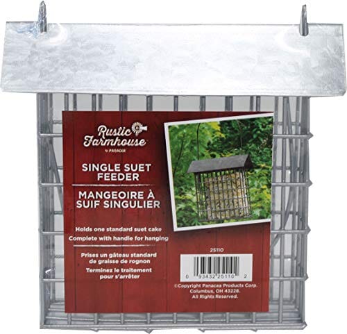 Audubon Rustic Farmhouse Single Suet and Seed Cake Wild Bird Feeder -  