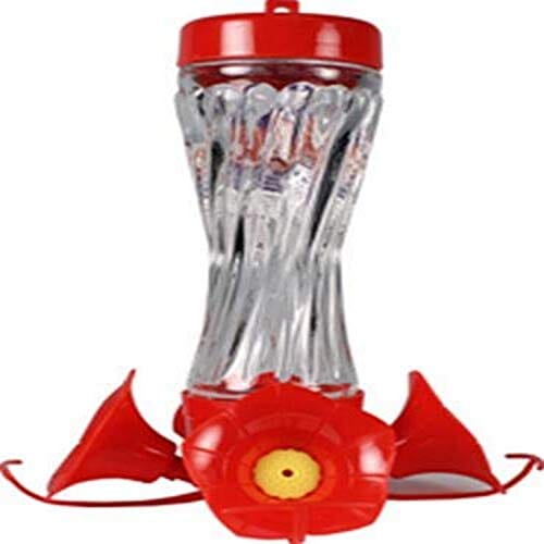 Audubon Swirl Glass Hummingbird Feeder - Red/Clear - 8 Oz Cap - 4 Pack