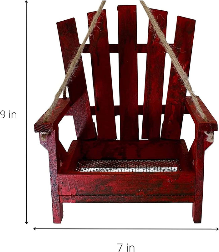 Backyard Essentials Adirondack Chair Wild Bird Feeder - Red - 6.69 X 7.48 X 9.06