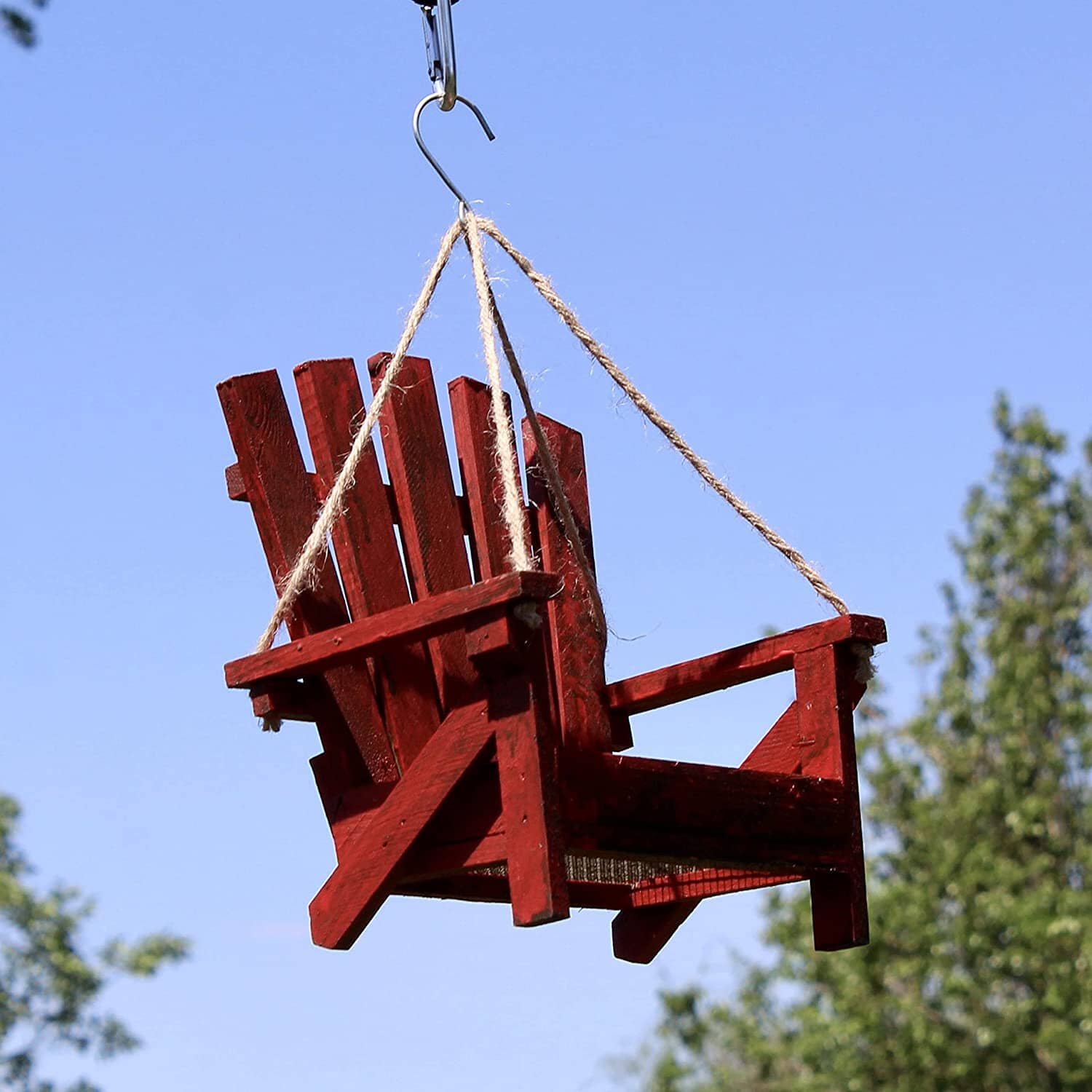 Backyard Essentials Adirondack Chair Wild Bird Feeder - Red - 6.69 X 7.48 X 9.06  