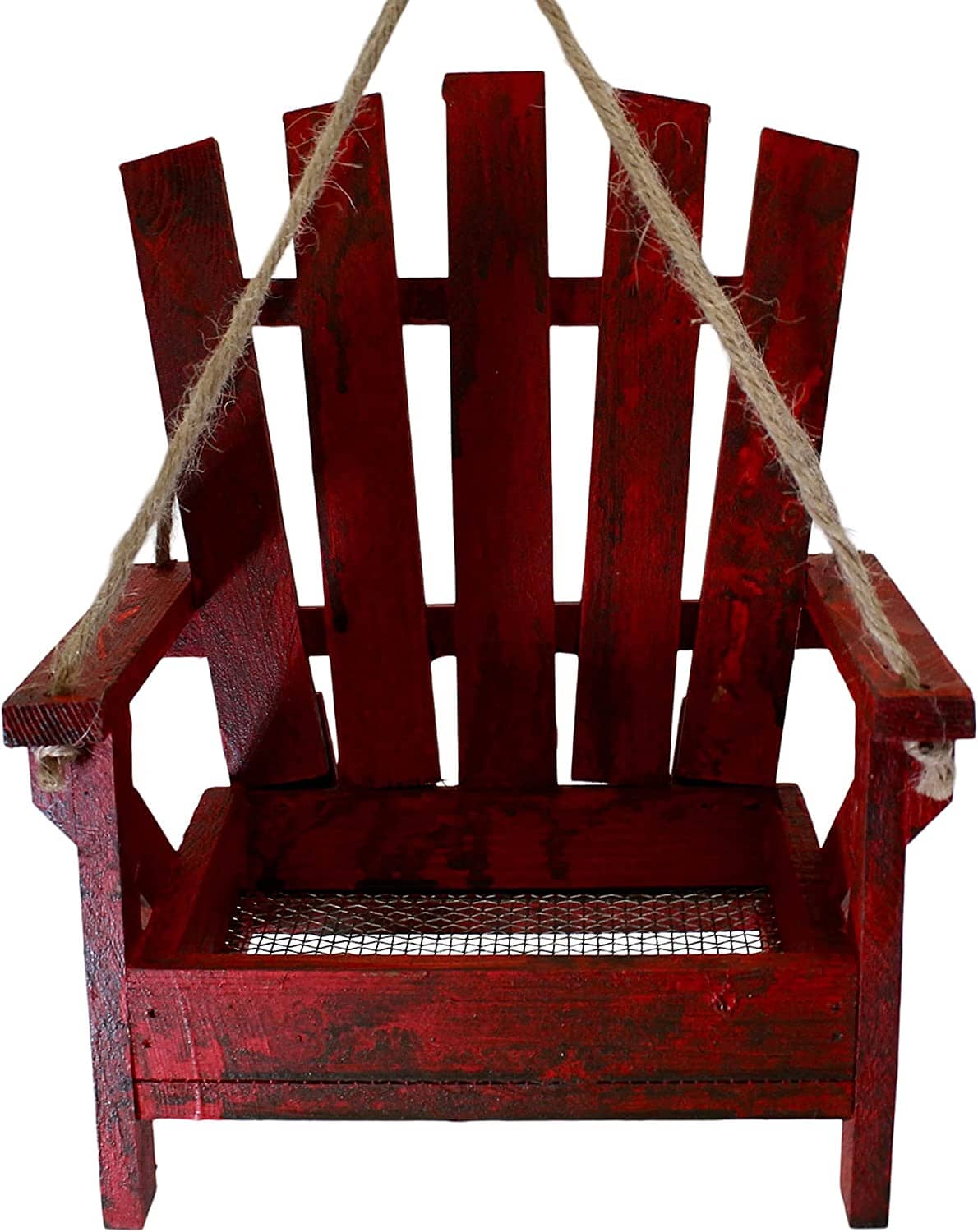 Backyard Essentials Adirondack Chair Wild Bird Feeder - Red - 6.69 X 7.48 X 9.06  