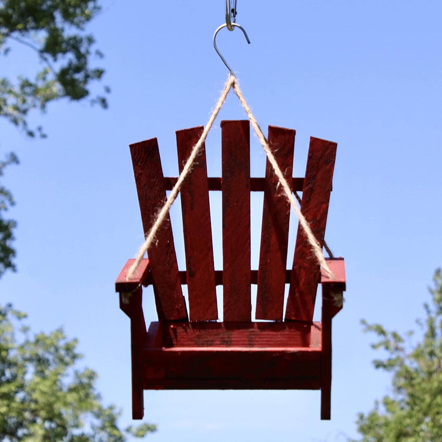 Backyard Essentials Adirondack Chair Wild Bird Feeder - Red - 6.69 X 7.48 X 9.06  