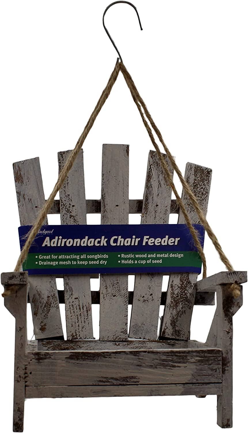 Backyard Essentials Adirondack Chair Wild Bird Feeder - White - 6.7 X 7.5 X 9.1 In  