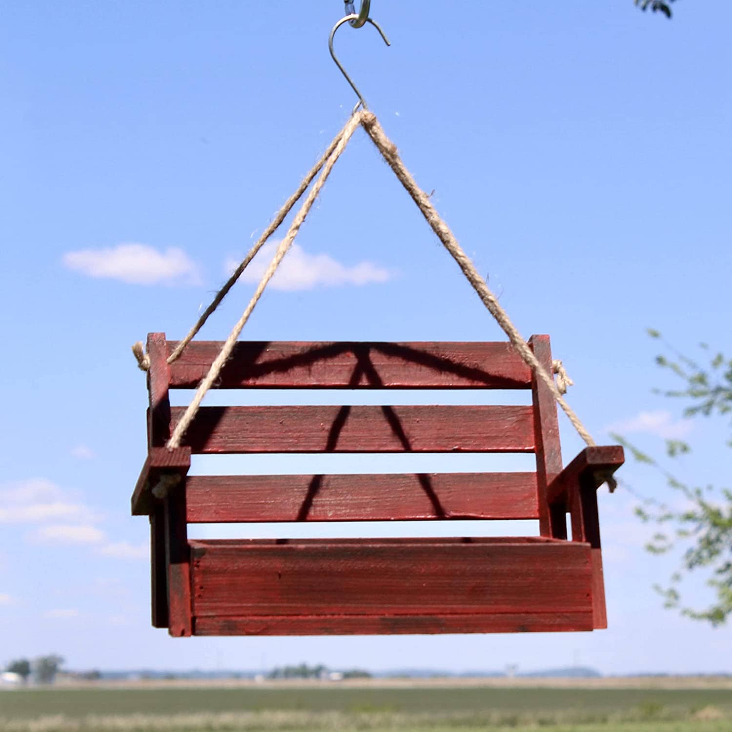 Backyard Essentials Hanging Porch Swing Wild Bird Feeder - Red - 4.63 X 8.36 X 5.75  