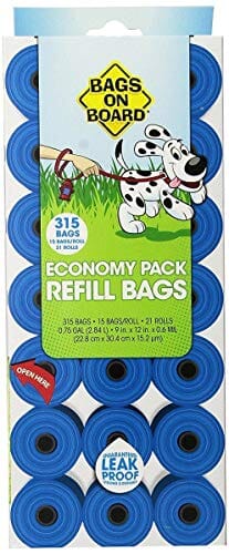 Bags On Board Economy Pack Refill Bags Dog Wastebags - Blue - 315 Count