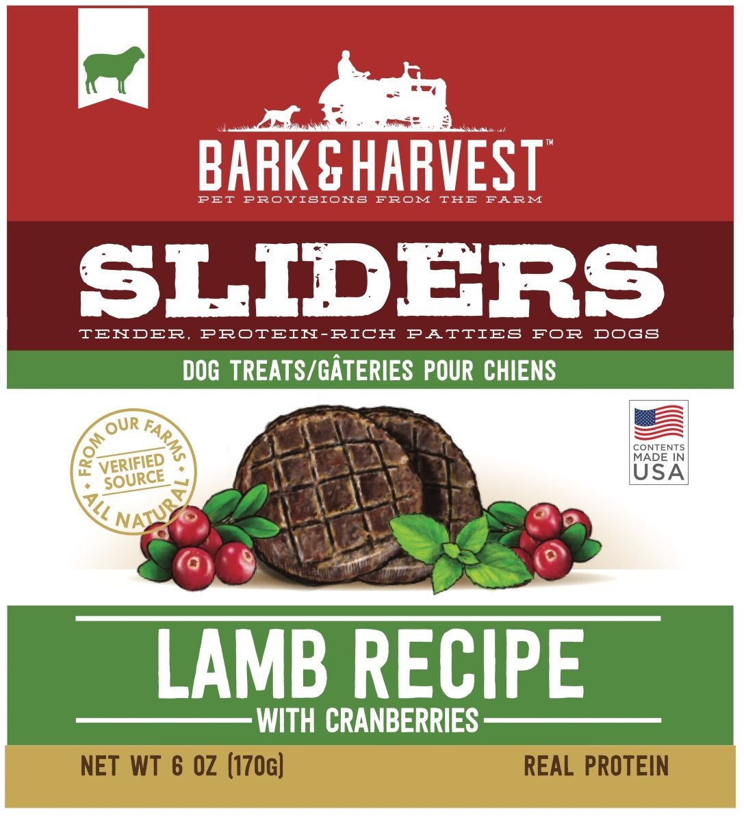 Bark + Harvest by Superior Farms Burgers Lamb & Cranberry Dog Natural Chews - 6 oz Bag  