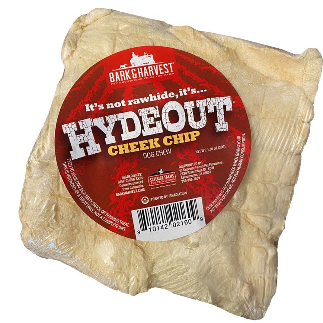 Bark + Harvest by Superior Farms HydeOut Beef Cheek Chips Natural - 20ct Case Dog Natural Chews - Display Box - Case of 20  