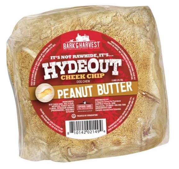 Bark + Harvest by Superior Farms HydeOut Beef Cheek Chips Peanut Butter Flavored - 20ct...