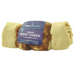 Barkworthies 5 Dog Bone - 6" Medium Beef Cheek Wrapped with Real Chicken - 18 ct Case - Case of 1