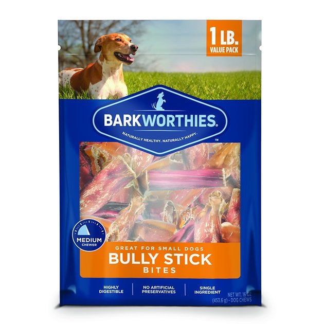 Barkworthies Bagged Dog Bully Stick Bites - 16 oz Bag