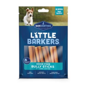 Barkworthies BW LB Odor Free 4" Bully 4oz Natural Dog Chews -