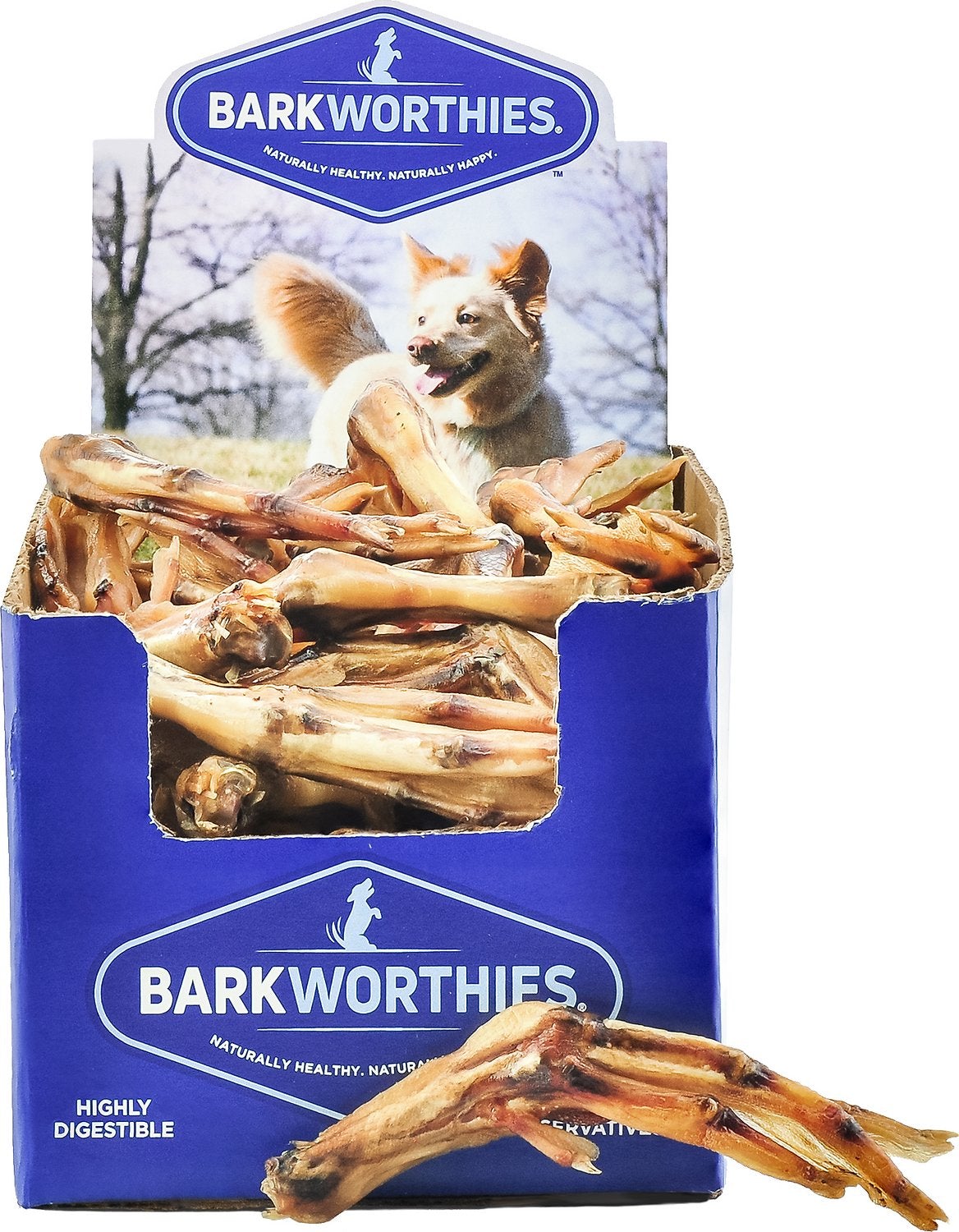 Barkworthies Duck Feet Dog Chew Treat - 50 ct Case - Case of 1  