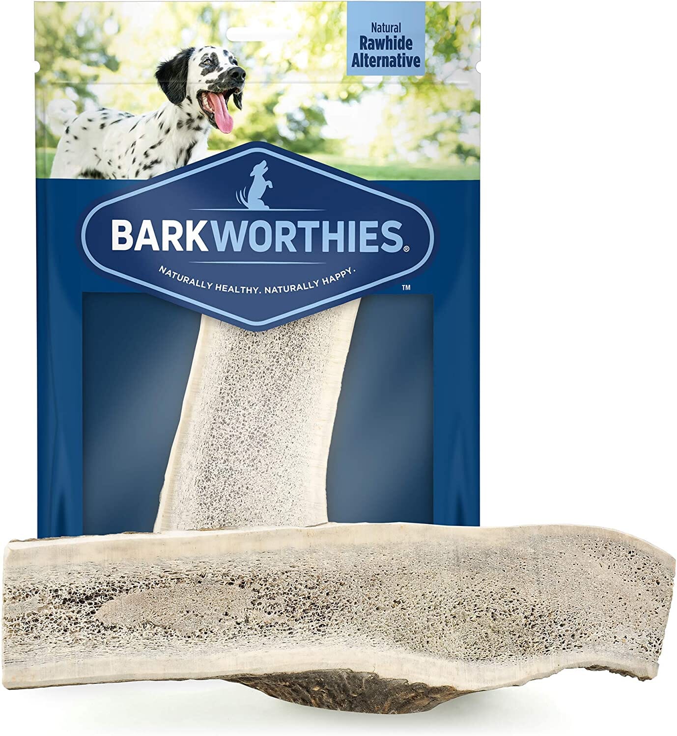 Barkworthies Elk Antler Natural Dog Chews - Small Split - 50 Count  