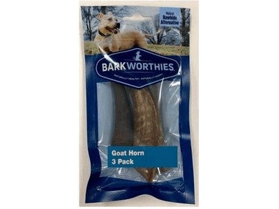 Barkworthies Goat Horn Dog Chew Treat - 3 pack  