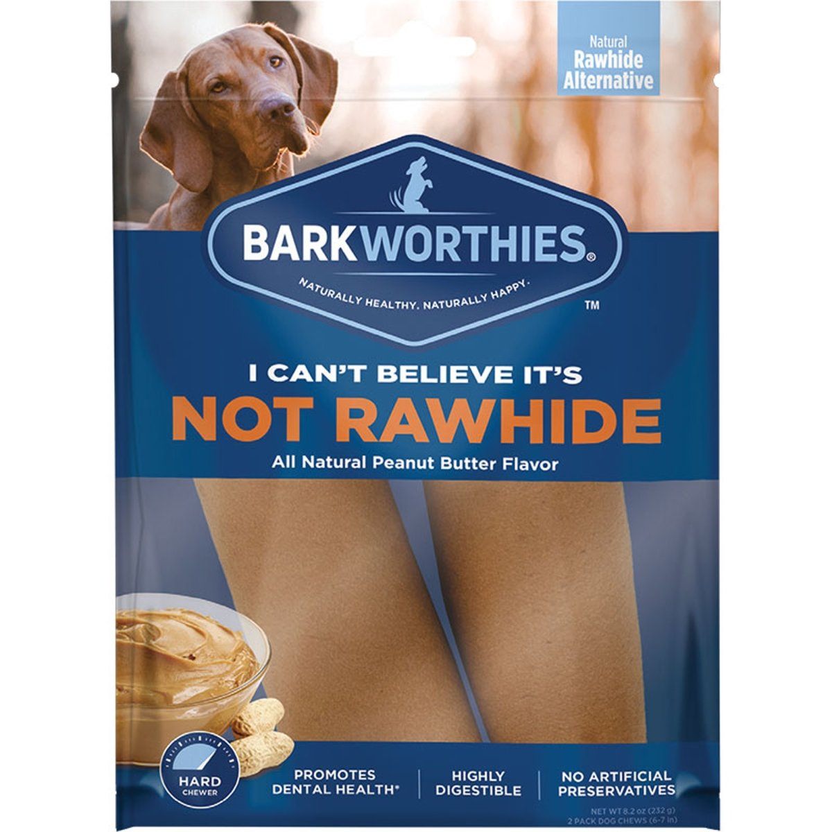 Barkworthies I Can't Believe It's Not Rawhide Rolls Peanut Butter Large - 2 ct  