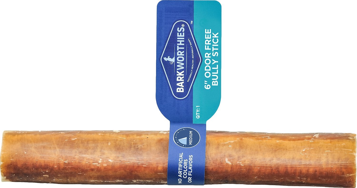 Barkworthies Premium Odor Free Dog Bully Sticks - 6" - 75 ct Case - Case of 1  