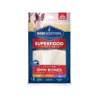 Barkworthies Variety Pack Stuffed Shin Bones 2-3" Dog Chew Treat - (3pk SURP)  