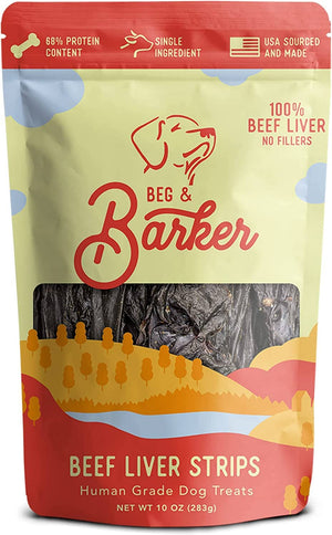 Beg & Barker Strips Beef Liver Air-Dried Dog Treats - 10 Oz