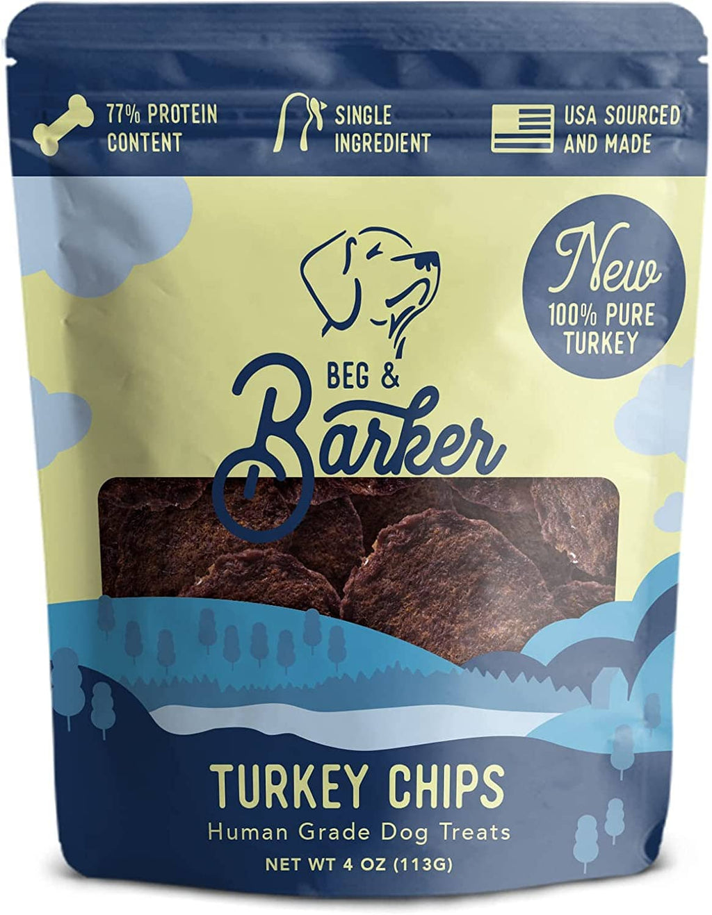 Beg & Barker Strips Turkey Breast Air-Dried Dog Treats - 4 Oz  