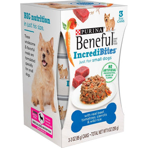 Beneful IncrediBites for Small Dogs with Beef, Tomatoes, Carrots and Wild Rice Canned D...