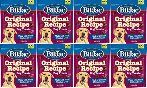 Bil-Jac Original Recipe Dog Treats Soft and Chewy Dog Treats - Chicken Liver - 10 Oz - 8 Pack  