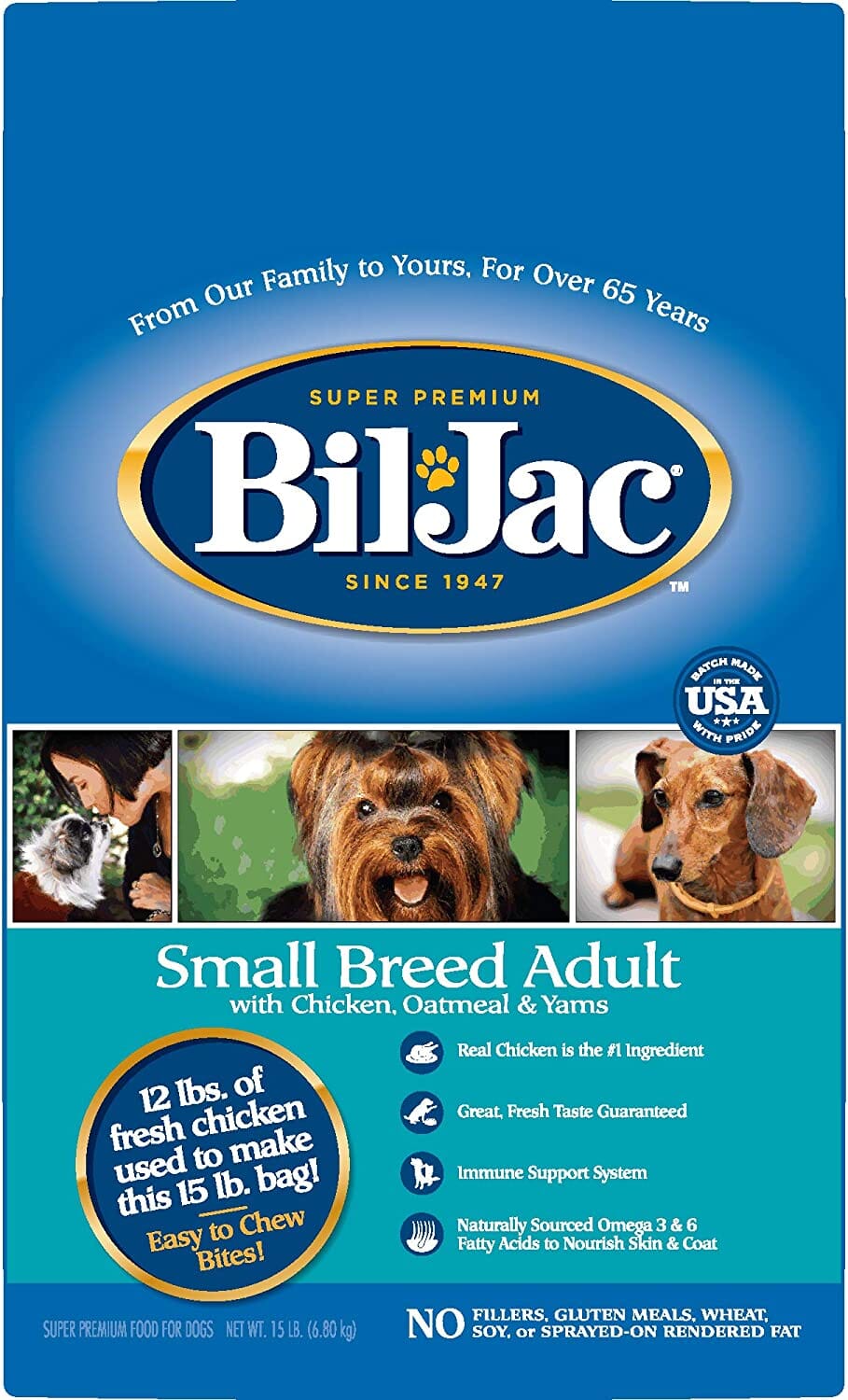 Bil-Jac Small Breed Adult Dry Dog Food - Chicken - 15 Lbs  