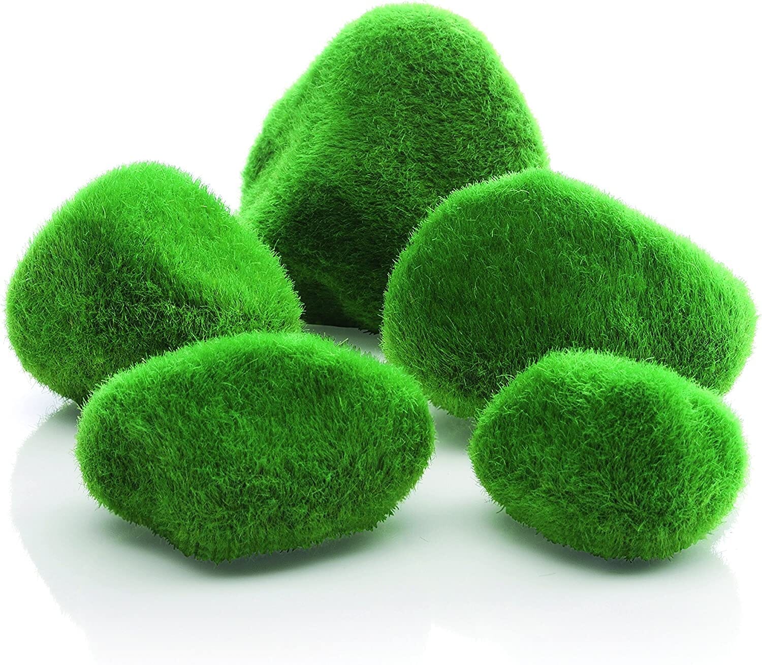 biOrb Moss Pebble Decorations Aquarium Rock Decor - Green  