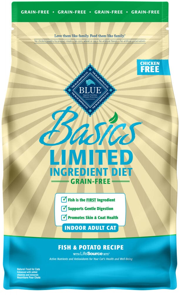 Blue Buffalo Basics Grain Free Adult Indoor Fish & Potato Recipe Dry Cat Food  