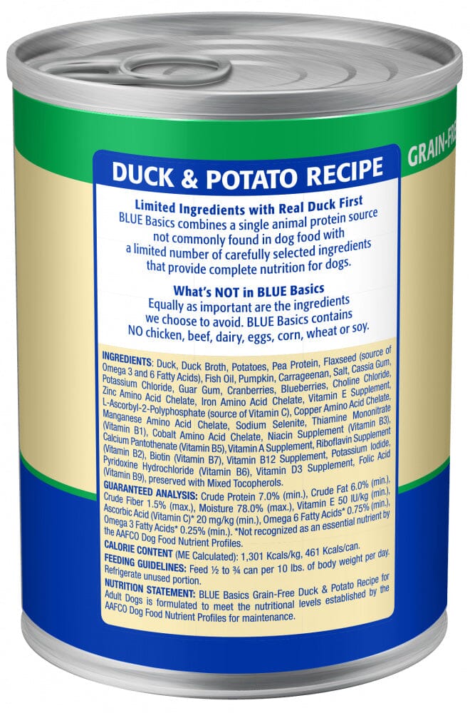 Blue Buffalo Basics Limited Ingredient Diet Grain Free Adult Duck & Potato Canned Dog Food  