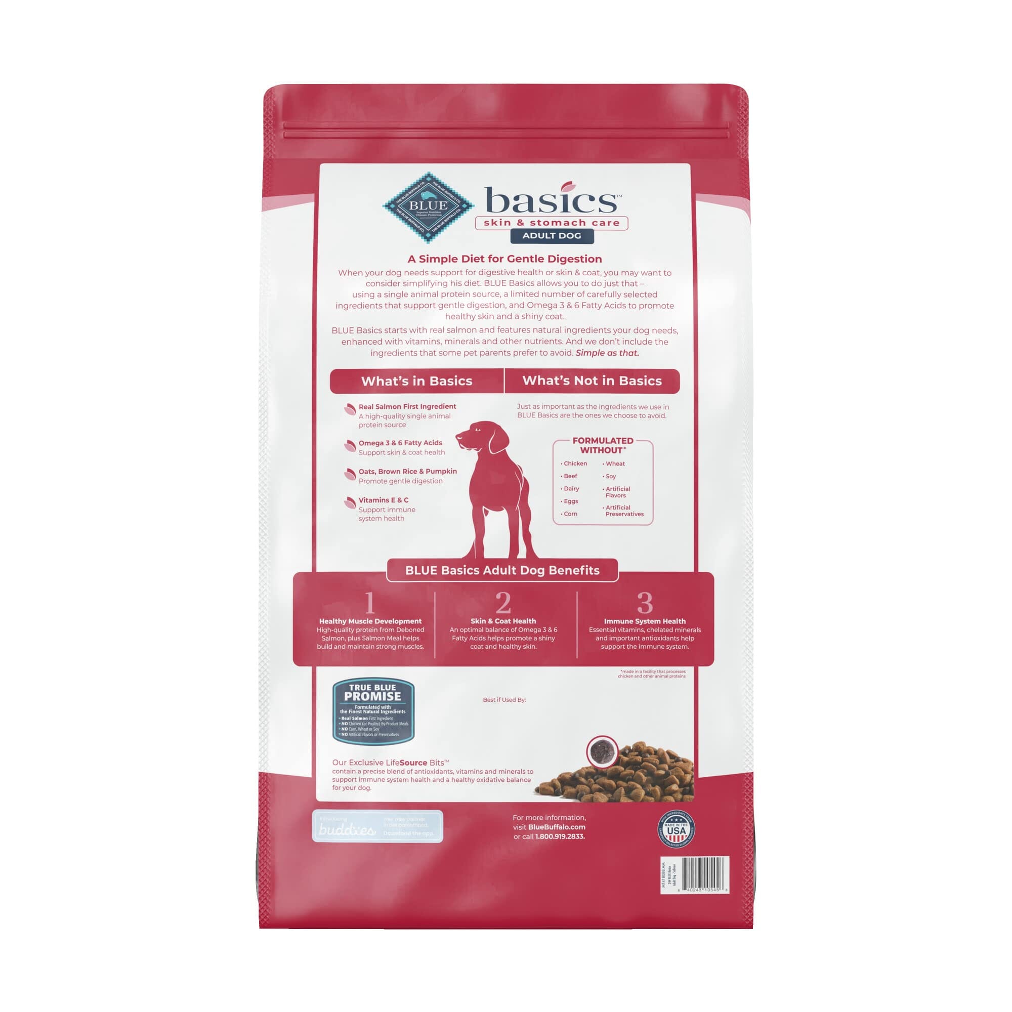 Blue Buffalo Basics Skin and Stomach Adult Grain-Free Salmon and Potato Dry Dog Food - 24 Lbs  