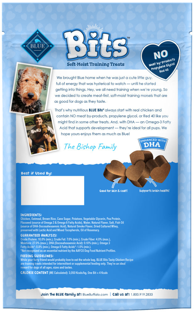 Blue Buffalo Bits Tasty Chicken Natural Soft-Moist Training Treats  