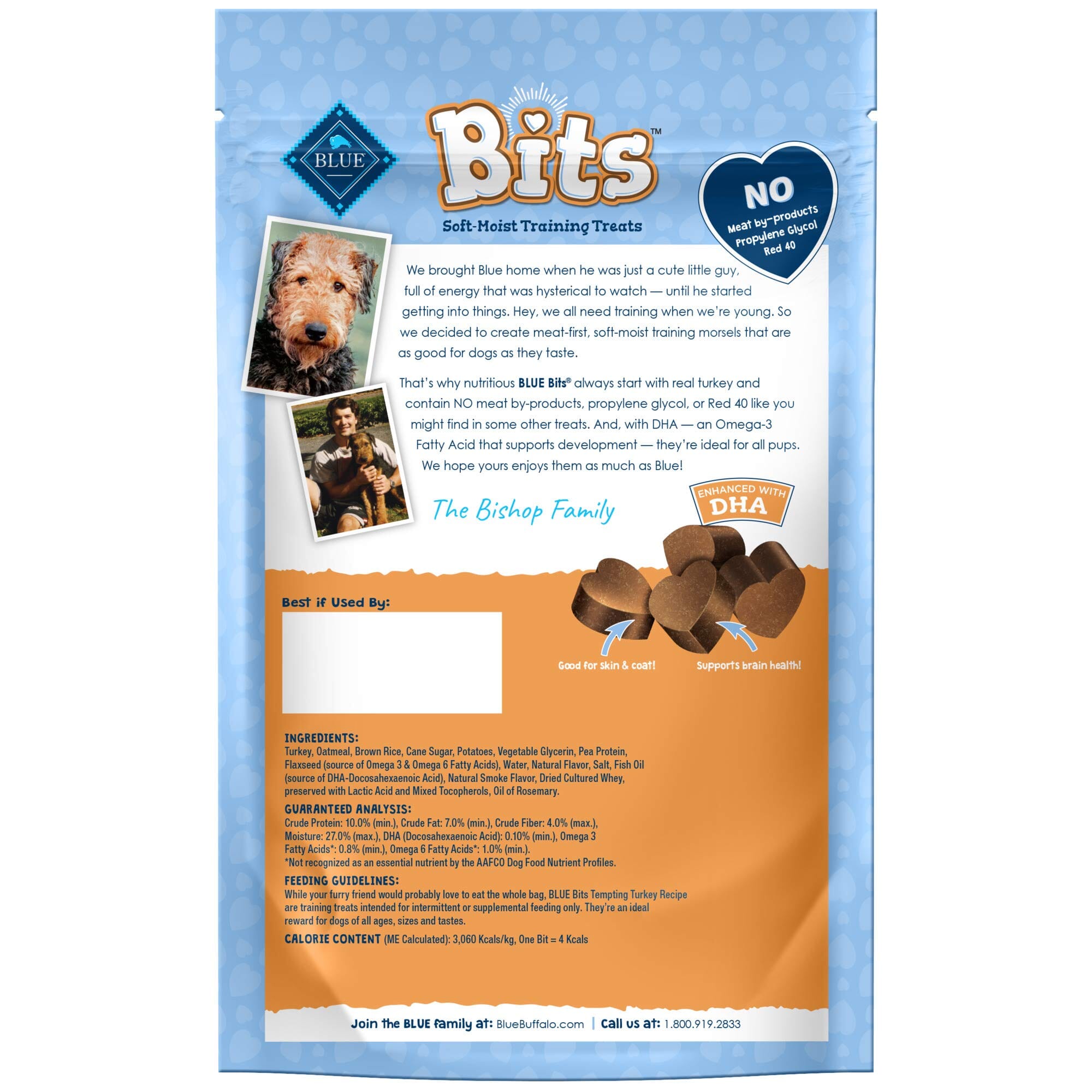 Blue Buffalo Blue Bits Tasty Turkey Moist Soft and Chewy Training Dog Treats - 4 Oz  