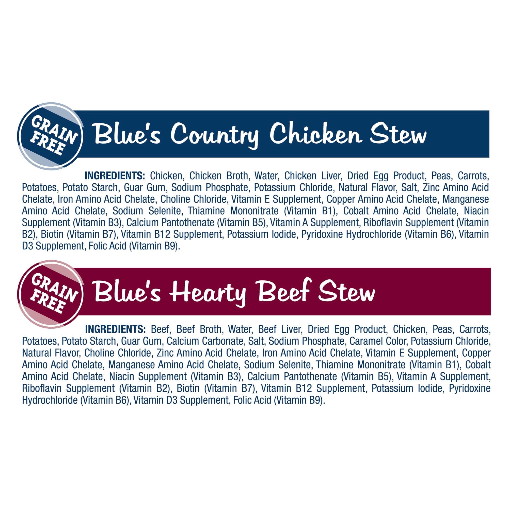 Blue Buffalo Blue's Stew Adult Chicken and Beef in Gray Variety Pack Canned Dog Food - 12.5 Oz - 6 Count  